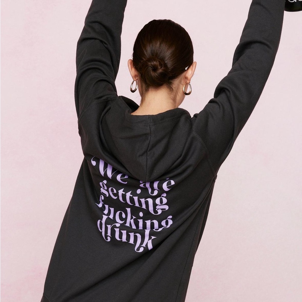 Nasty Gal Hoodie with Purple Text